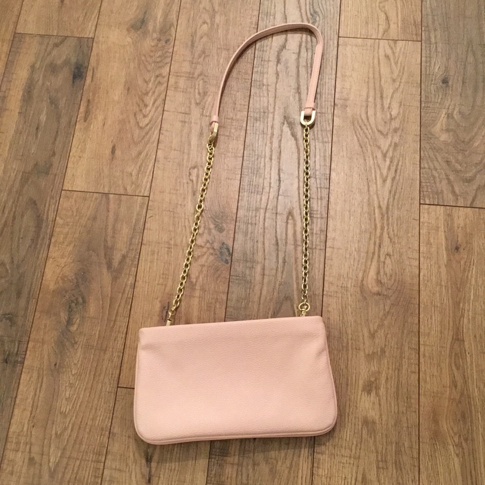 Ann Taylor nude pink crossbody purse